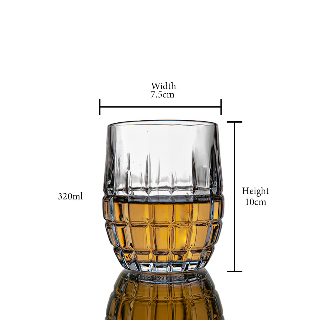 Bohemia Diced Whiskey Glass Set of 6 320 ml