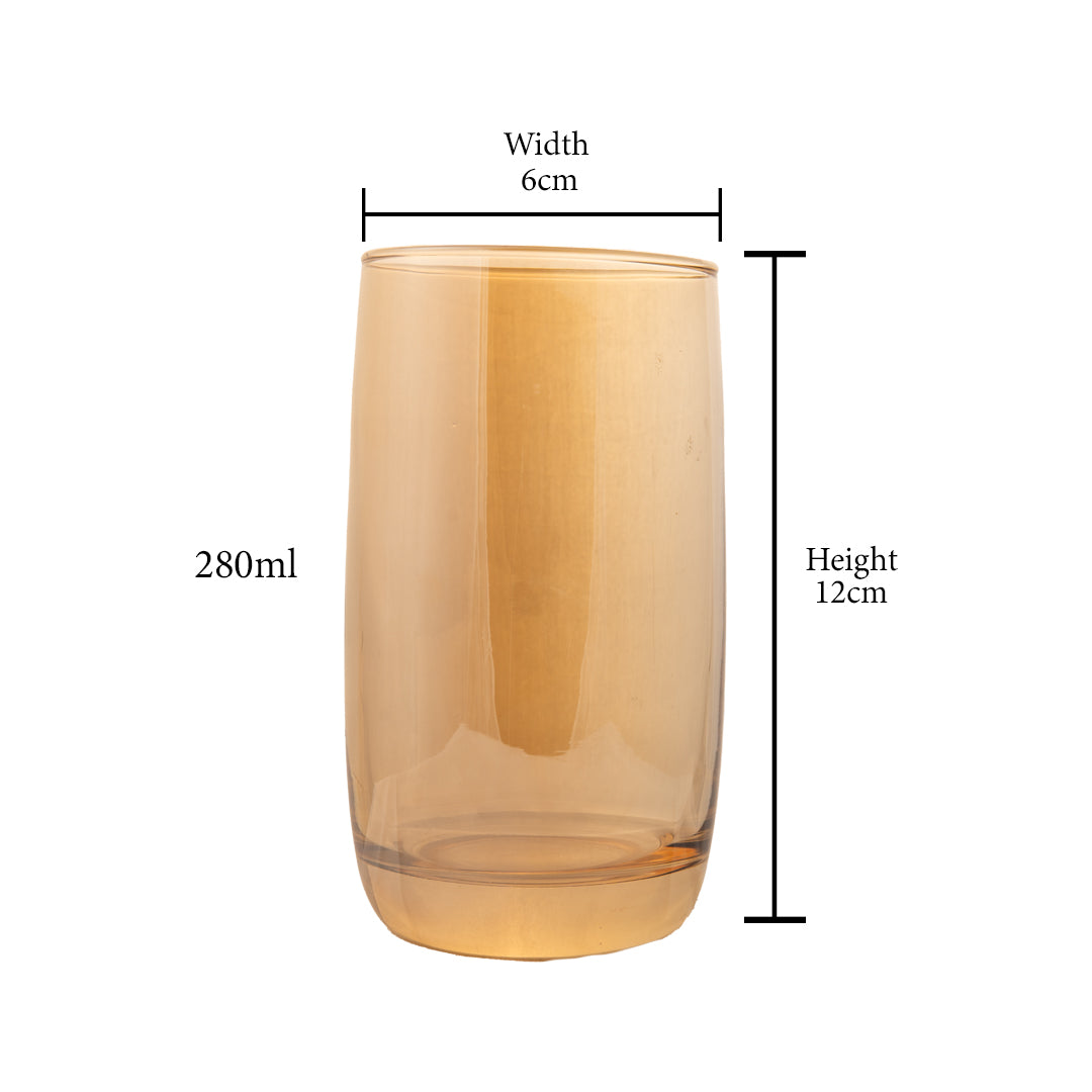 Glassia Coloured Water Glass Set of 6 280 ml