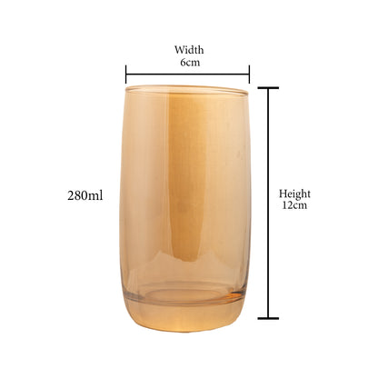 Glassia Coloured Water Glass Set of 6 280 ml