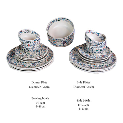 Handcrafted BlossomAura 20 Piece Dinner Set of 6