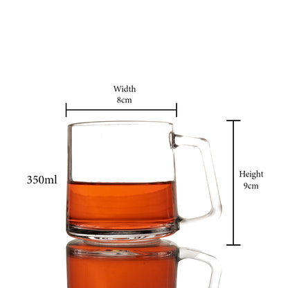 Glass Tea Mug Set of 6 350 ml