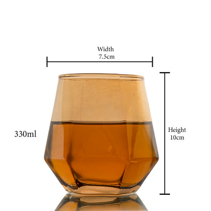 Golden Diamond Whiskey Glass Set of 6 330 ml