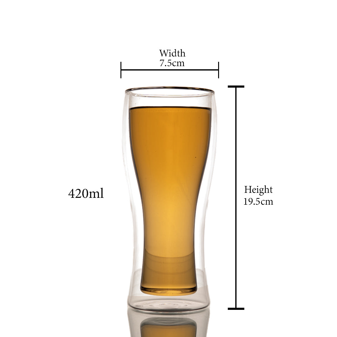 Double Wall Beer Mug Set of 1 420 ml