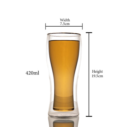 Double Wall Beer Mug Set of 1 420 ml