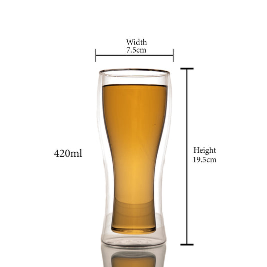 Double Wall Beer Mug Set of 1 420 ml