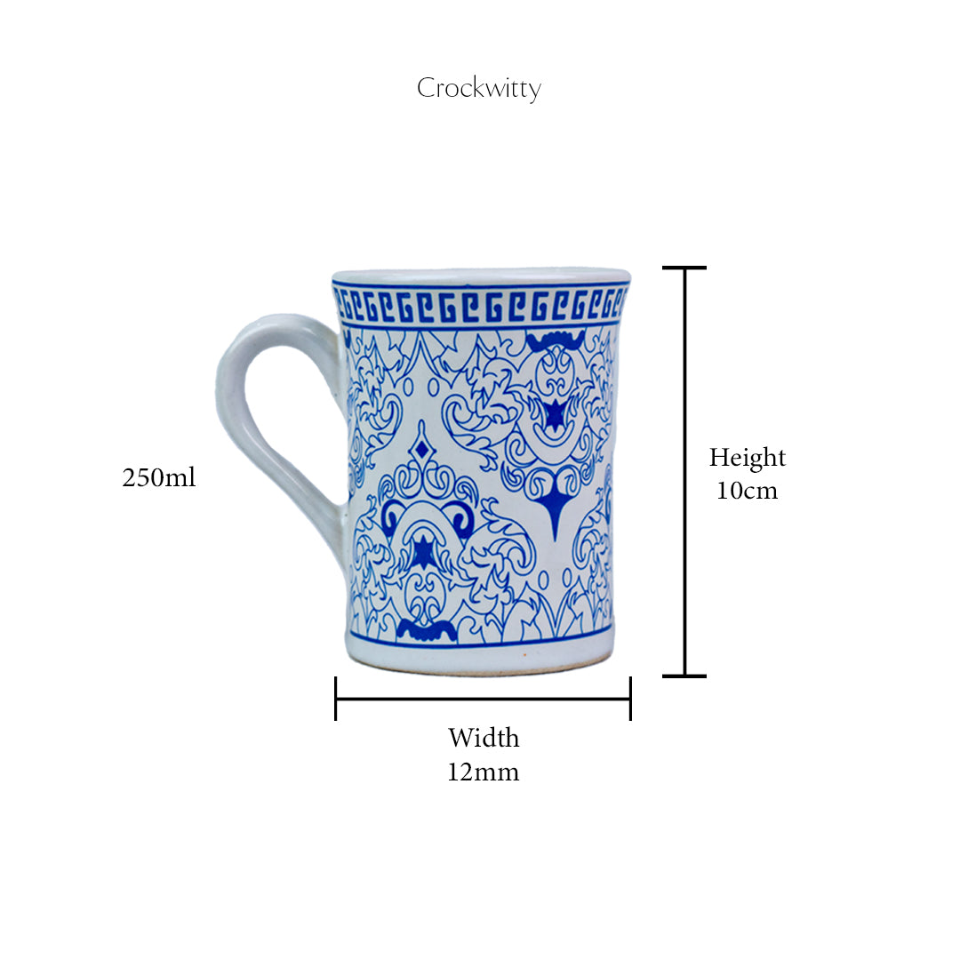 Handcrafted Blue Elegance Porcelain Mug Set of 1 320 ml