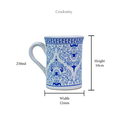 Handcrafted Blue Elegance Porcelain Mug Set of 1 320 ml