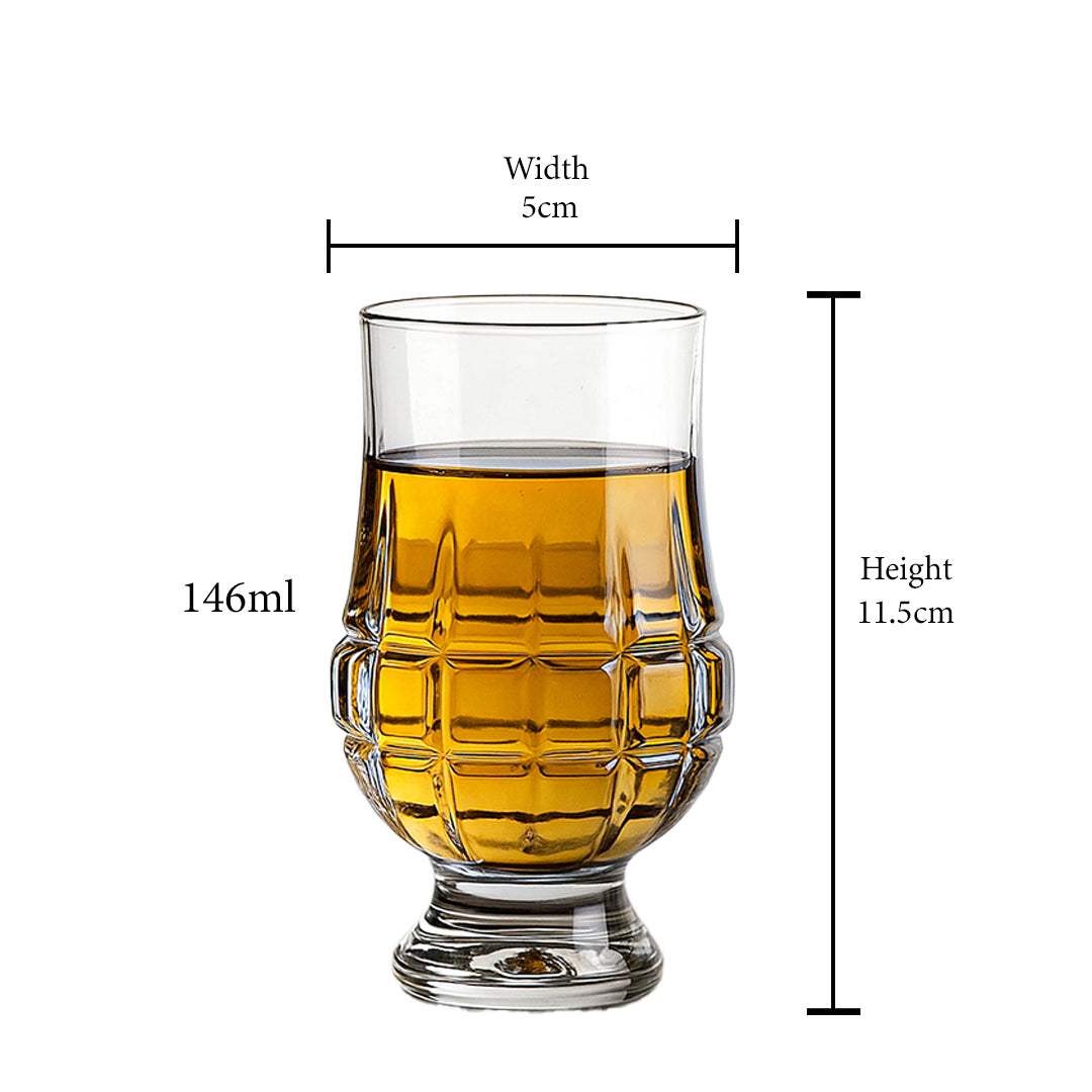 Diced Goblet Juice Glass Set of 6 146 ml