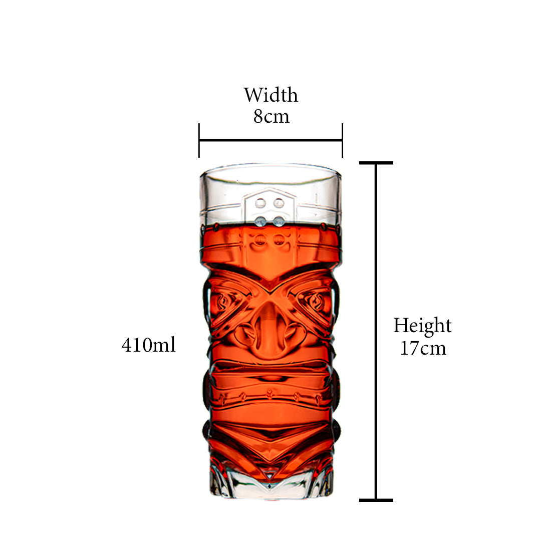 Mayan Face Glass Set of 6 410 ml