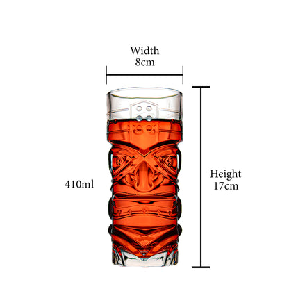 Mayan Face Glass Set of 6 410 ml