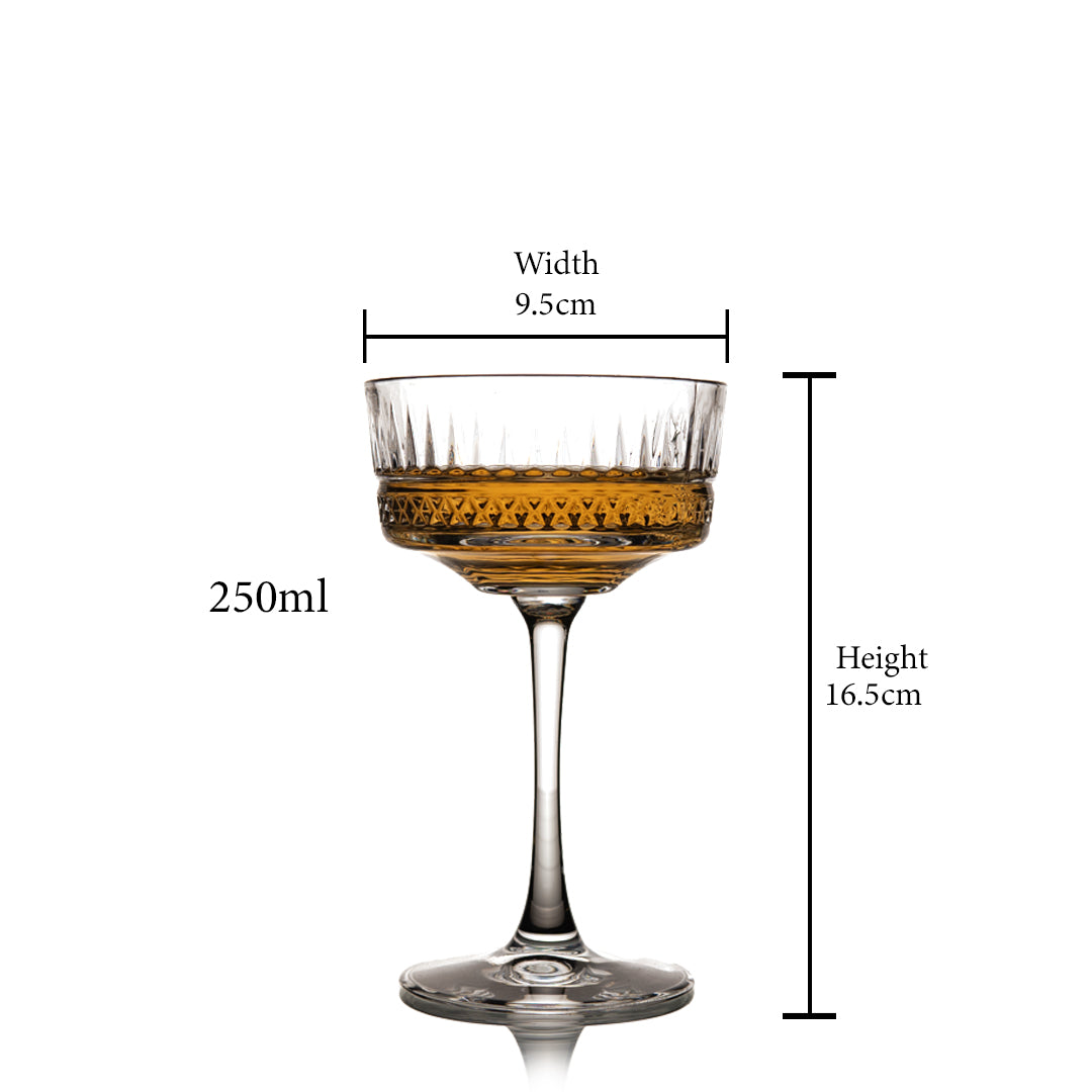 Champagne stemware Glass Set of 2 250 ml