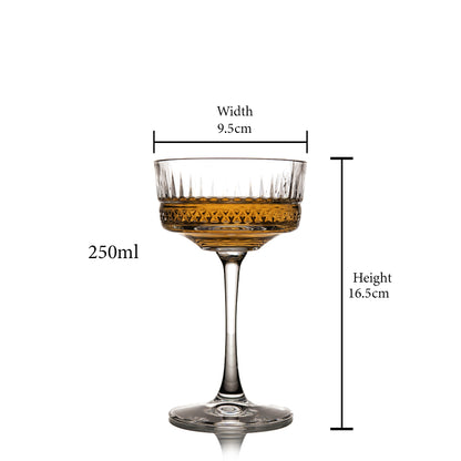 Champagne stemware Glass Set of 2 250 ml