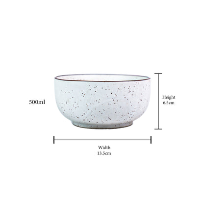 Elegance Speckle Ceramic Bowls Set of 4 500 ml