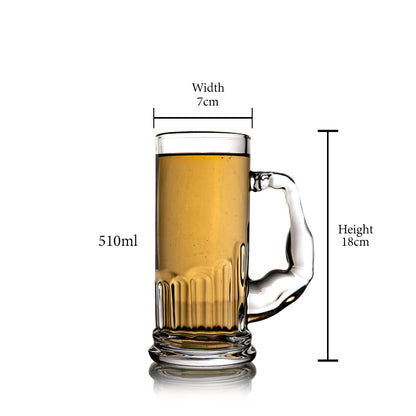 Muscle Beer Mug Set of 2 510 ml