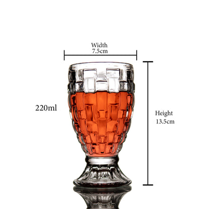 Bricked Crystal Glass Set of 6 220 ml