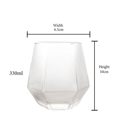 Dotted Diamond Glass Set of 6 330 ml