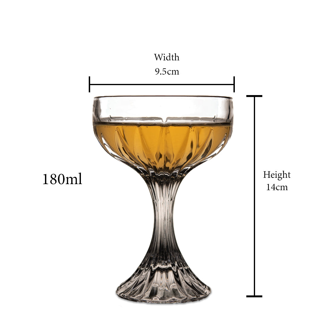 Crystalined Martini Glass Set of 2 180 ml