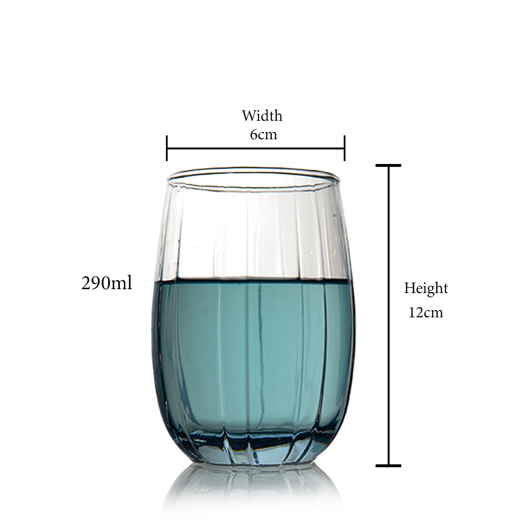 Aqua Lined Water Glass Set of 6 380 ml