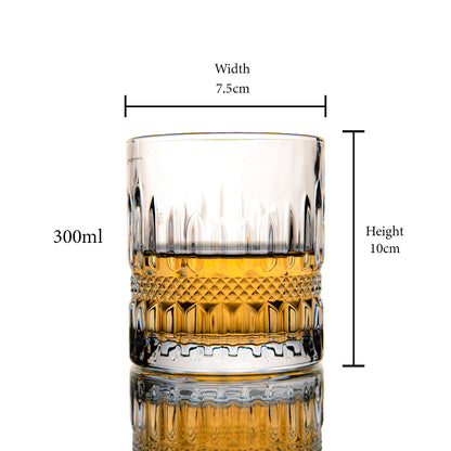 Crystal Ribboned Whisky Glass Set of 6 300 ml