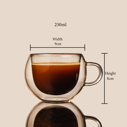 Cappuccino Double Walled Mug Set of 2 250 ml