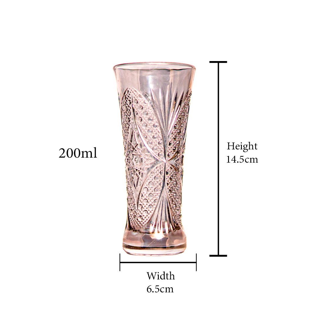 Crystal Curve Glass Set of 6 200 ml