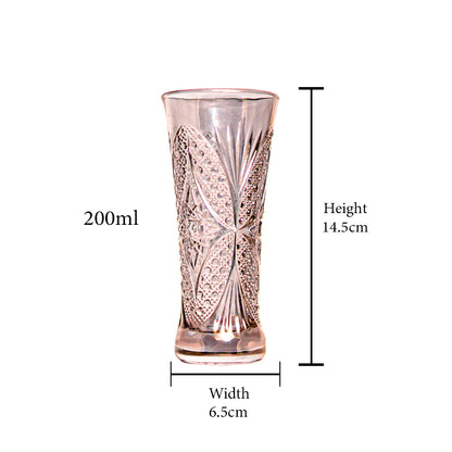 Crystal Curve Glass Set of 6 200 ml