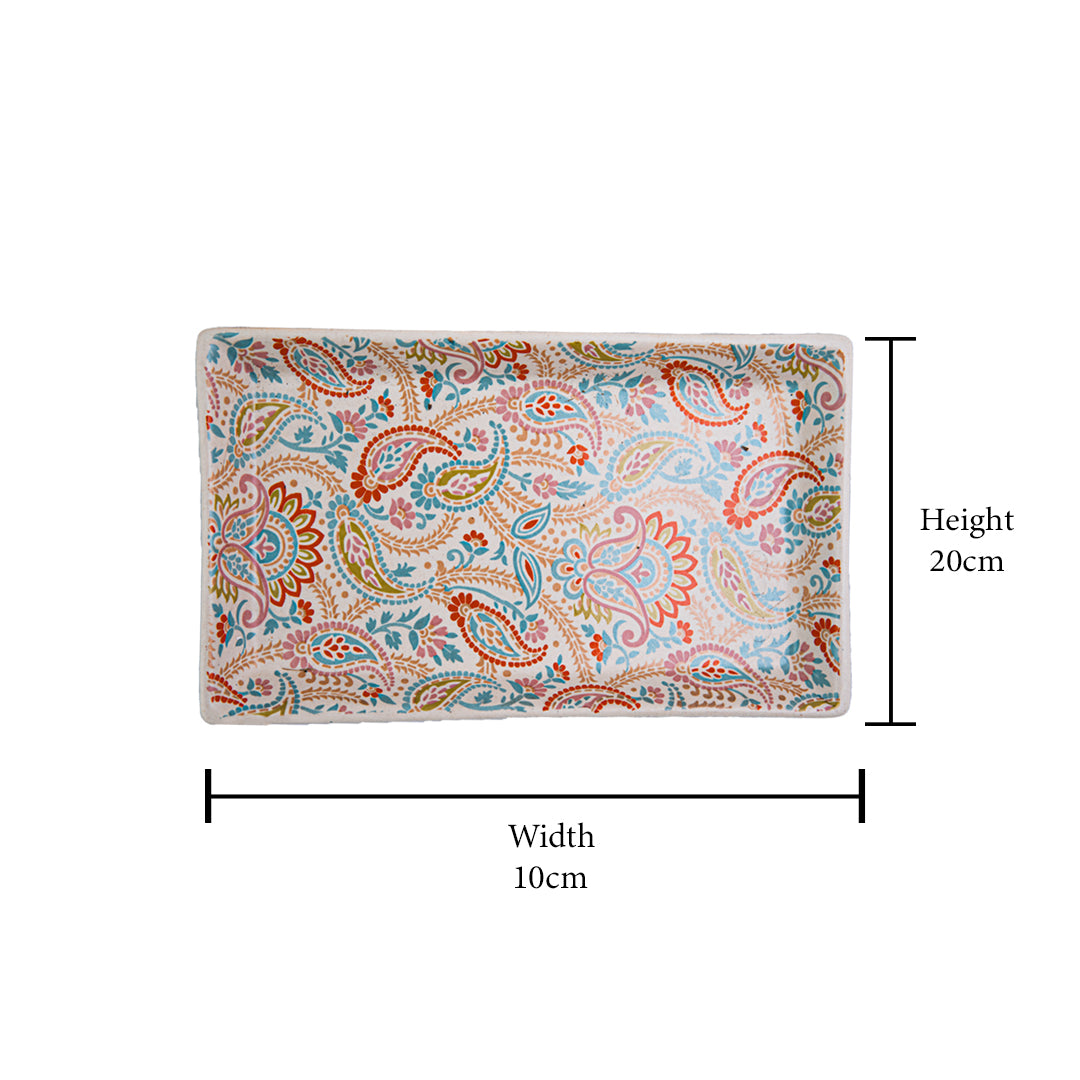 Floral Fiesta Handmade Rectangular Platter Set of 2