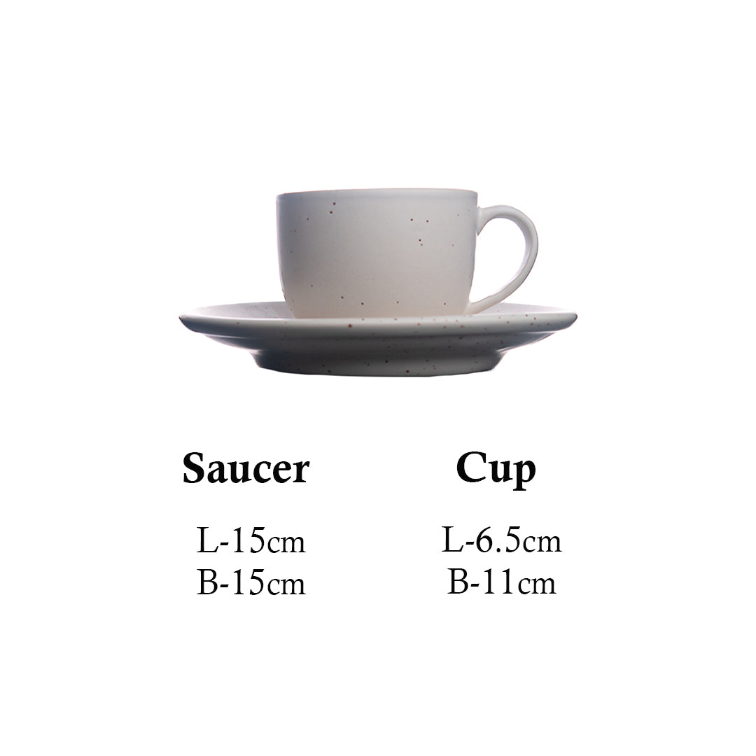 Handmade Minimal Bliss Cup and Saucer Set of 2 200 ml