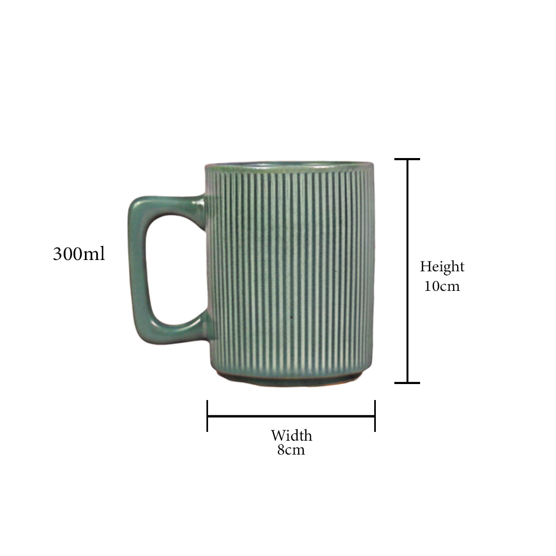 Ribbed Ceramic Mug Set of 1 300 ml