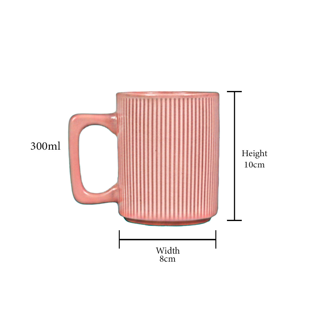 Ribbed Ceramic Mug Set of 1 300 ml