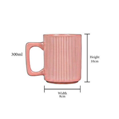 Ribbed Ceramic Mug Set of 1 300 ml