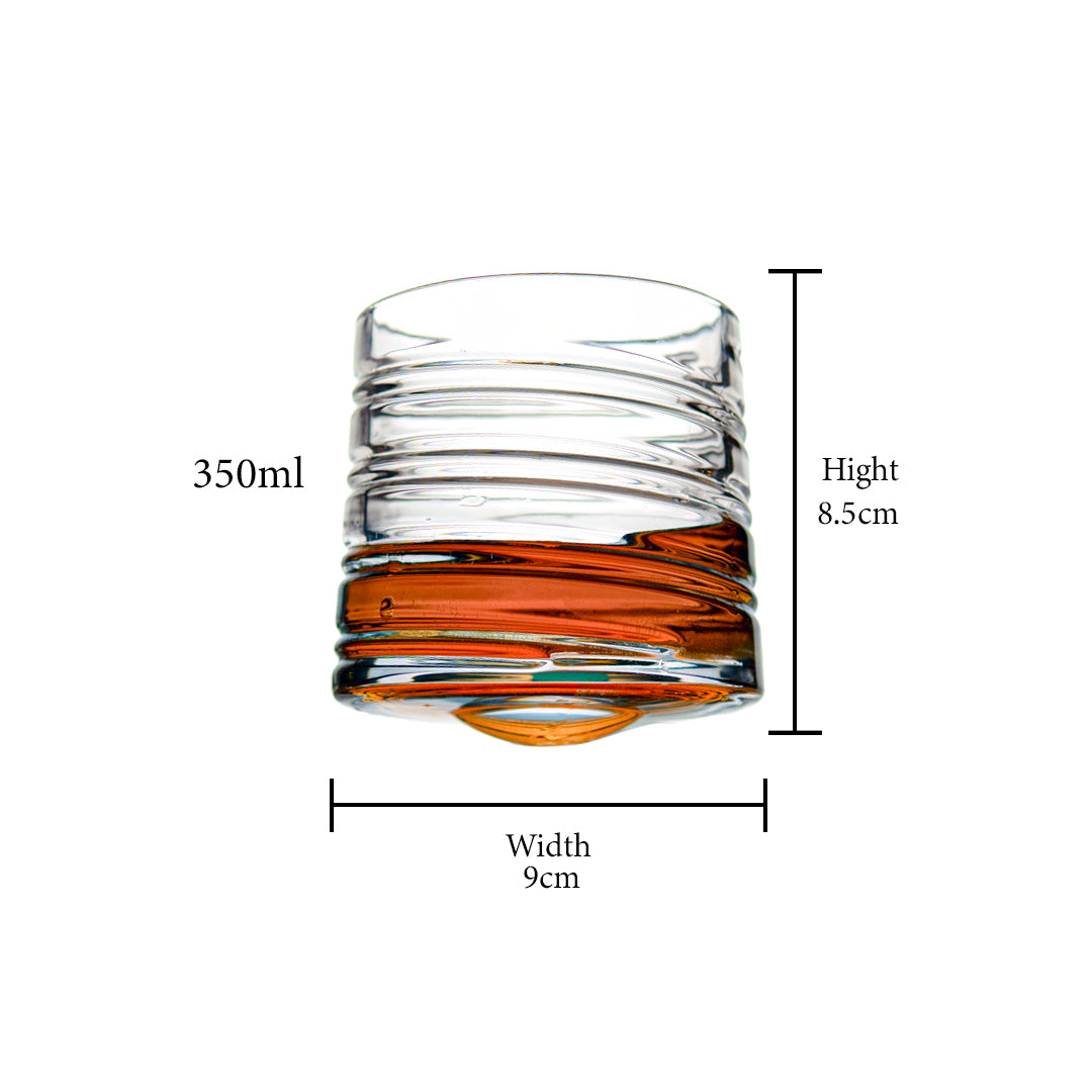 Lined Revolving Whiskey Glass Set of 6 275 ml