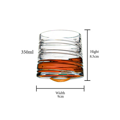 Lined Revolving Whiskey Glass Set of 6 275 ml