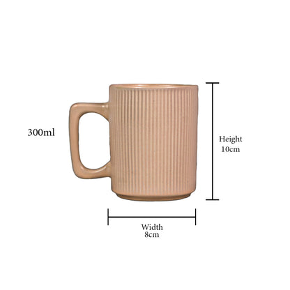 Ribbed Ceramic Mug Set of 1 300 ml