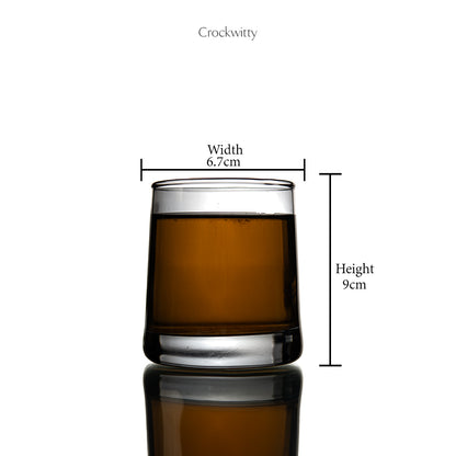 Black Glazed Whisky Glass Set of 6 300 ml