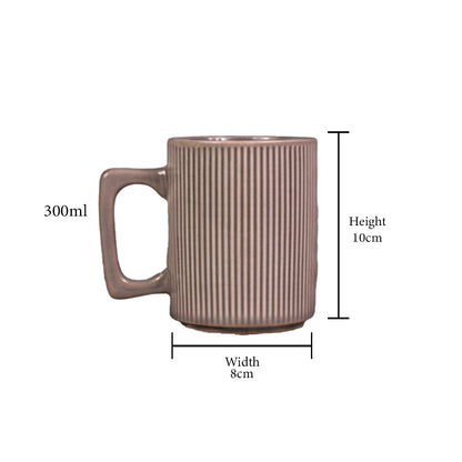 Ribbed Ceramic Mug Set of 1 300 ml