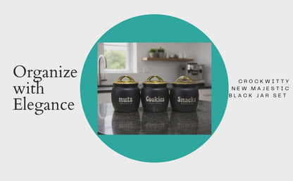 New Majestic Black Jar Set Set of 3 550 ml