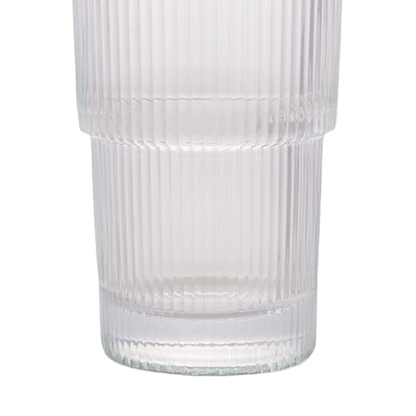 Long Ribbed Water Glass Set Of 6 295 ml