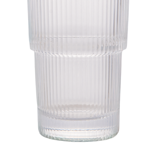 Long Ribbed Water Glass