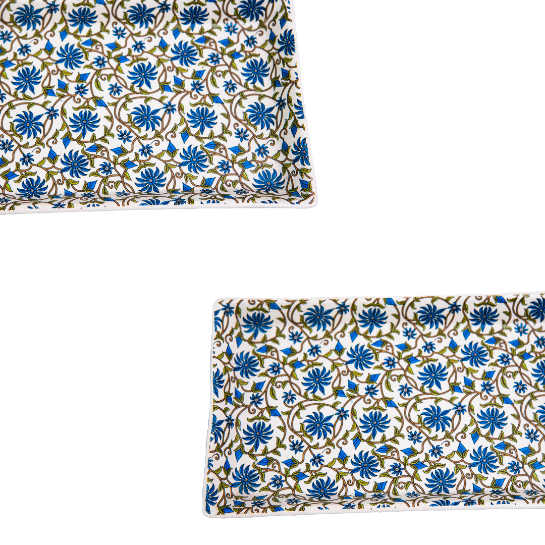 FloraVine Handmade Ceramic Rectangular Patter Set of 2