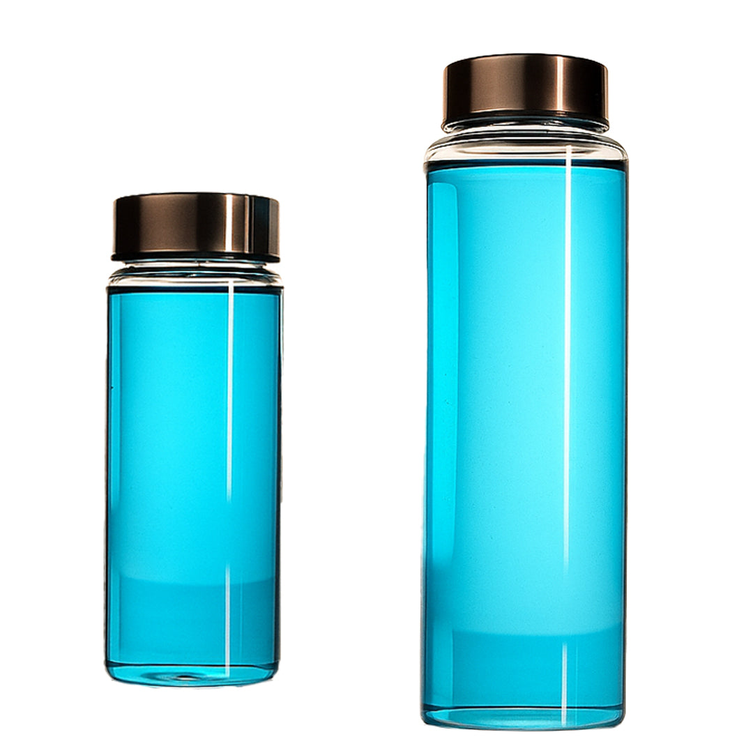 Metal Capped Borosilicate Glass Bottle Set of 1 500 ml