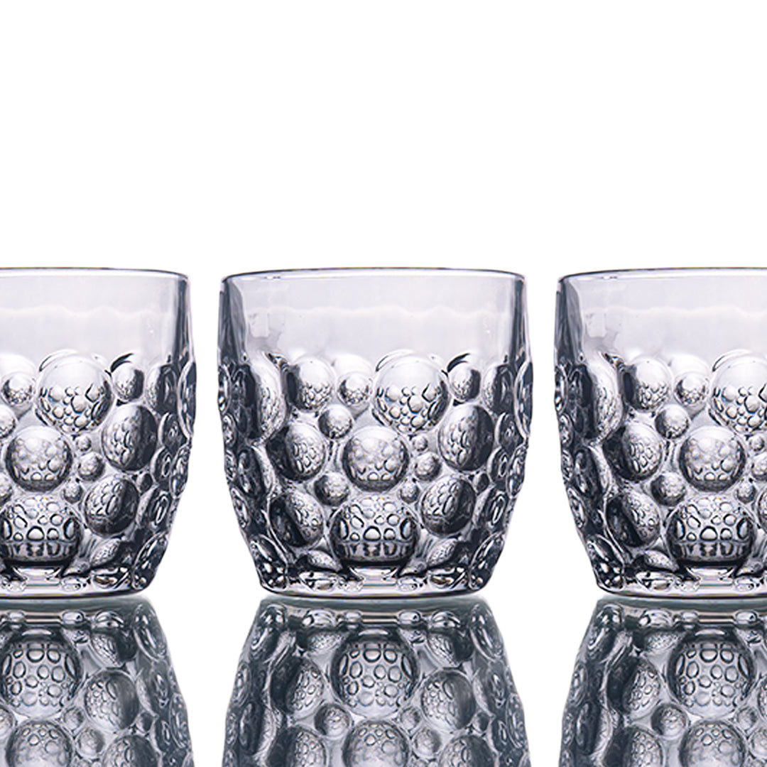 Black Ripple Sphere Glass Set of 6 350 ml