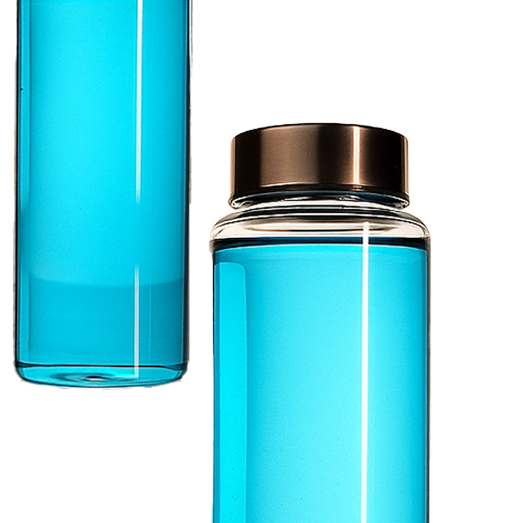 Metal Capped Borosilicate Glass Bottle Set of 1 500 ml