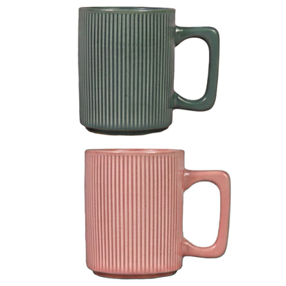 Ribbed Ceramic Mug Set of 1 300 ml