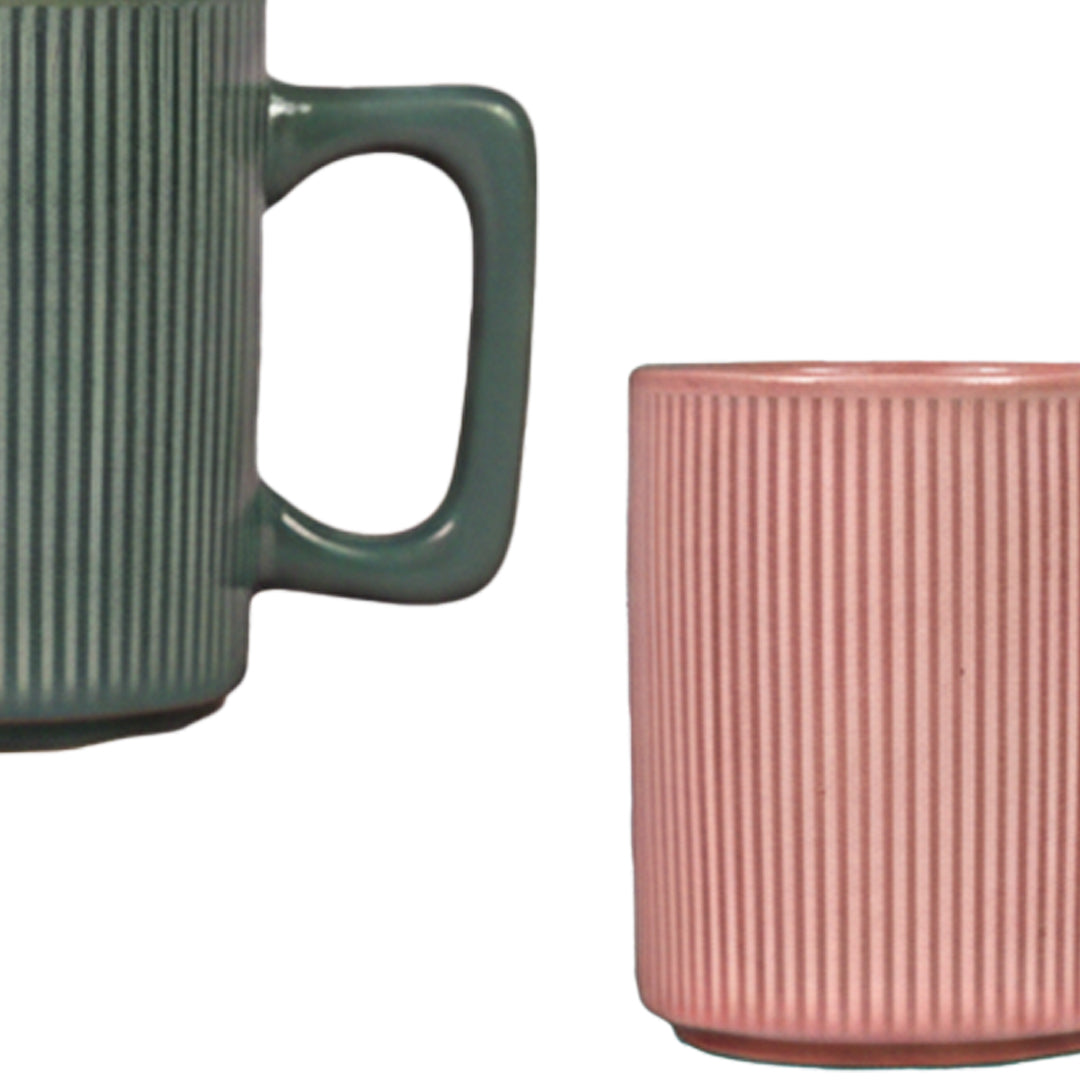 Ribbed Ceramic Mug Set of 1 300 ml