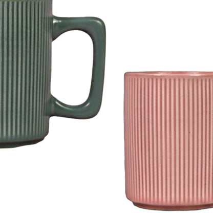 Ribbed Ceramic Mug Set of 1 300 ml