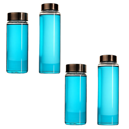 Metal Capped Borosilicate Glass Bottle Set of 1 500 ml