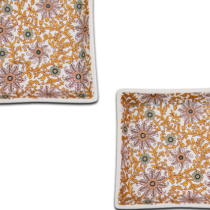 GoldenVine Handmade Ceramic Chaat Platter Set of 6