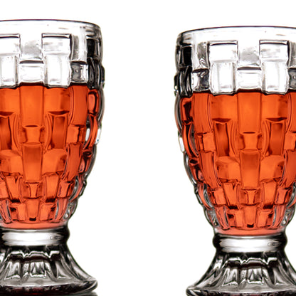 Bricked Crystal Glass Set of 6 220 ml