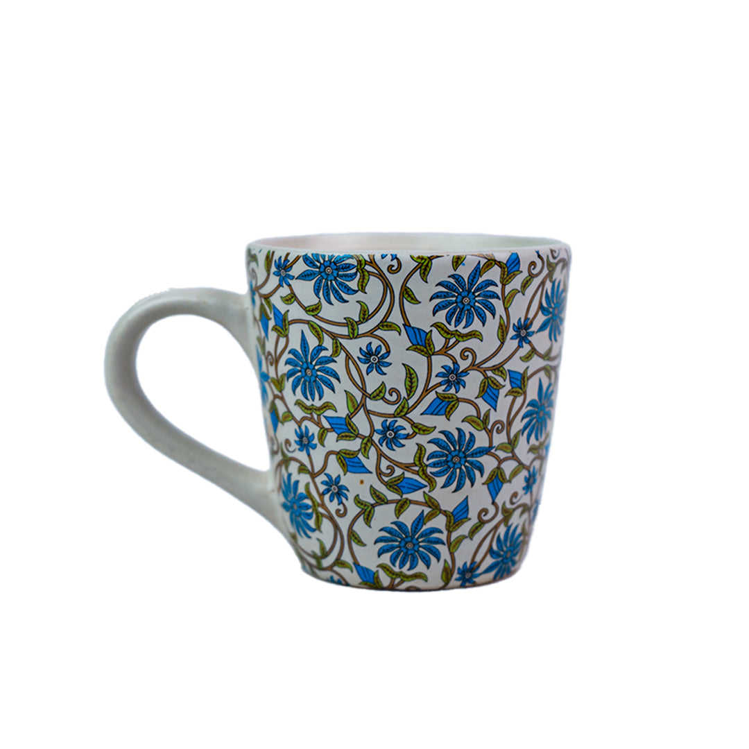 Handcrafted Ceramic Blue Blossom Mug Set of 1 320 ml